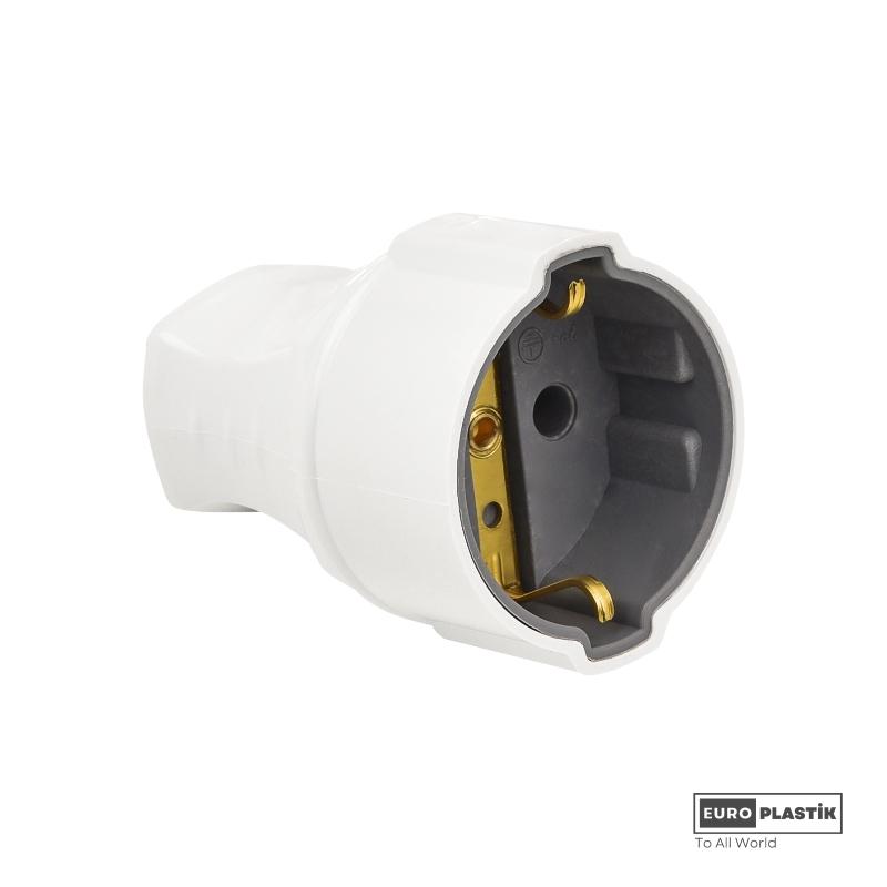 Earthed Female Plug (White)